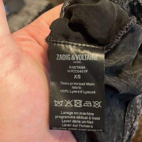 Zadig & Voltaire Rastana Black Distressed Detailed Dress Minimalist Pockets - Picture 15 of 16